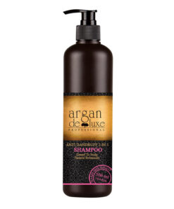 Shampoo Argan  De luxe Anticaspa  2 en 1 de 500 ml.