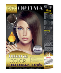 Tinte Optima tono Castaño Cobrizo Claro 6.74
