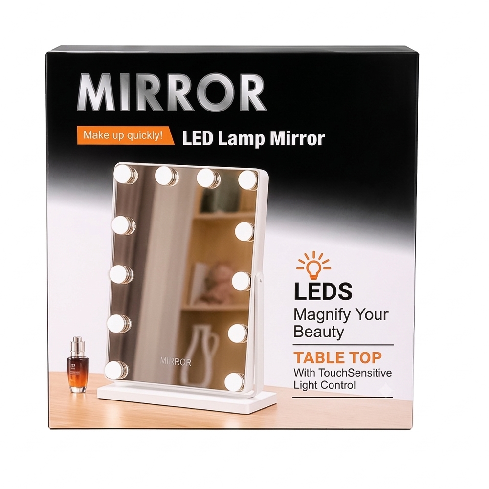 Espejo LED de mesa Rectangular Maquillaje con Bombillas