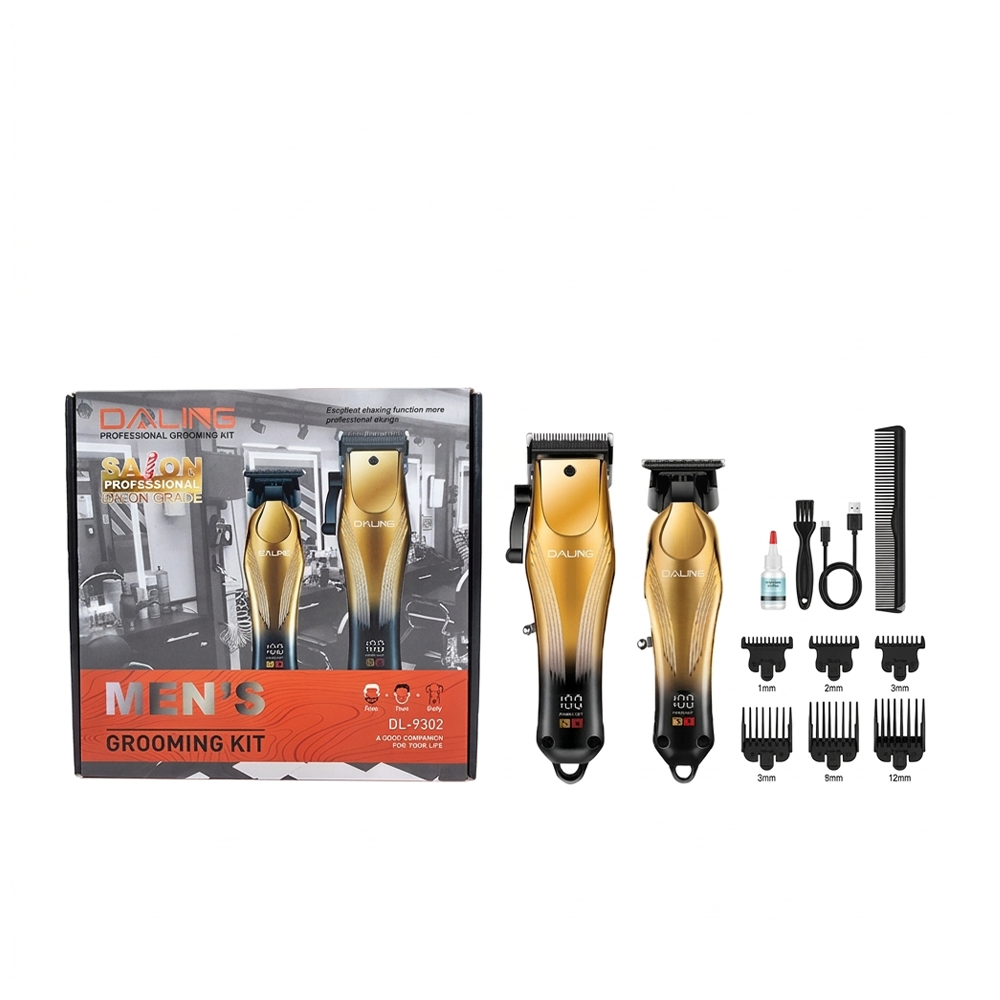 Máquina de Corte y Afeitado -Daling DL-9302 duo clipper + trimmer dorado