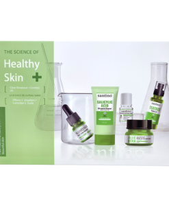 Santino Kit Antiacné – Té Verde, Aloe Vera y Ácido Salicílico 5 pcs